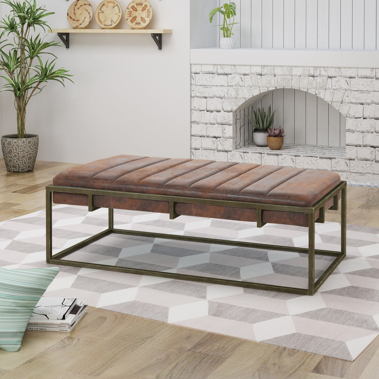 Magdalene Velvet Ottoman Bench by Christopher Knight Home