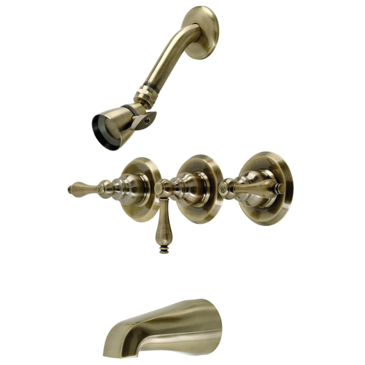 Kingston Brass Magellan Three-Handle Tub and Shower Faucet