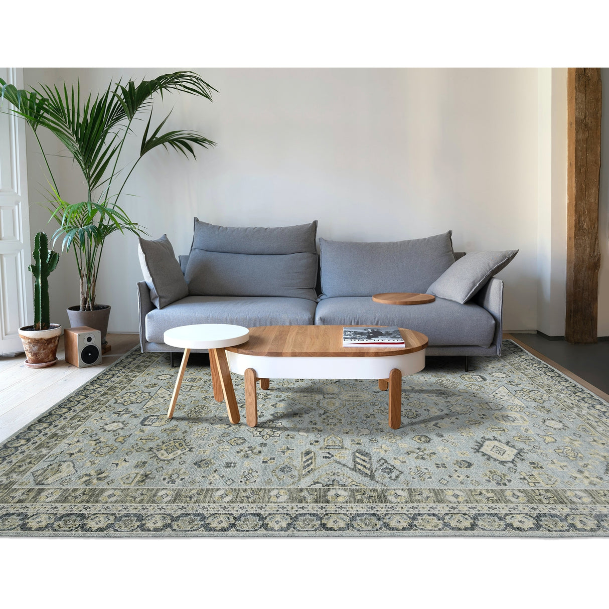Magi Diviana Jane Sky Blue Hand-Knotted Wool Area Rug