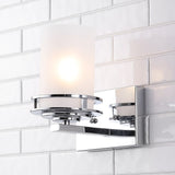 Magnolia 3-Light Metal/Frosted Glass Contemporary Glam LED Vanity Light, by JONATHAN Y