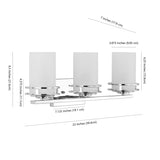 Magnolia 3-Light Metal/Frosted Glass Contemporary Glam LED Vanity Light, by JONATHAN Y