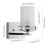 Magnolia 3-Light Metal/Frosted Glass Contemporary Glam LED Vanity Light, by JONATHAN Y
