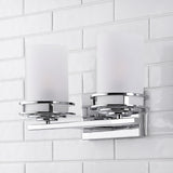 Magnolia 3-Light Metal/Frosted Glass Contemporary Glam LED Vanity Light, by JONATHAN Y