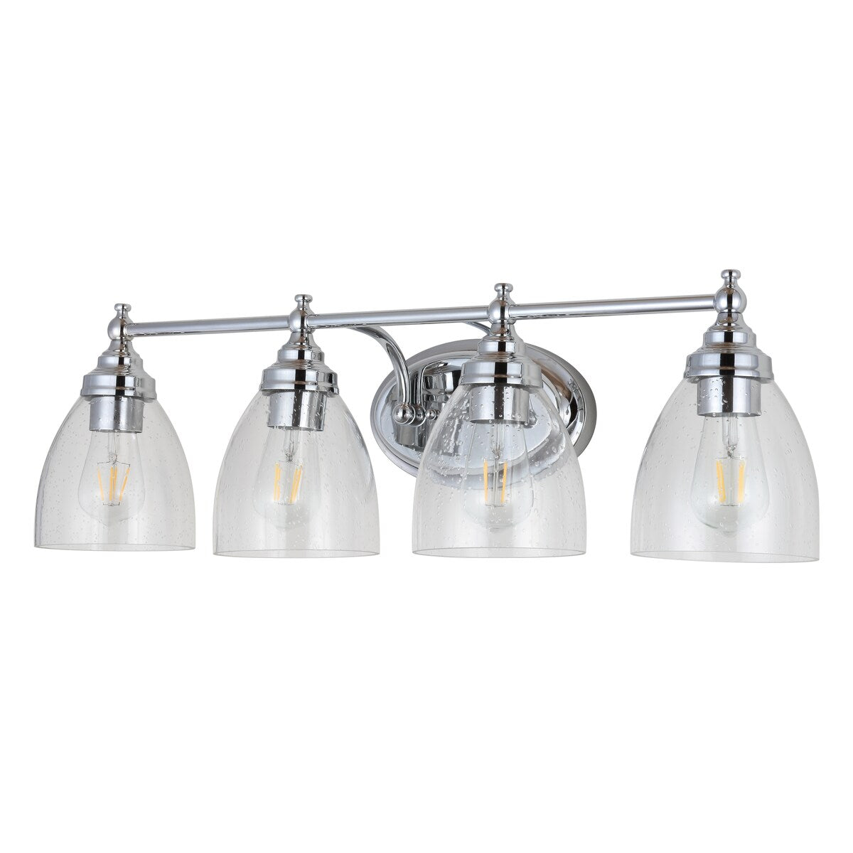 Magnolia 30" 4-Light Metal/Glass LED Vanity, Chrome by JONATHAN Y