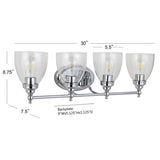 Magnolia 30" 4-Light Metal/Glass LED Vanity, Chrome by JONATHAN Y