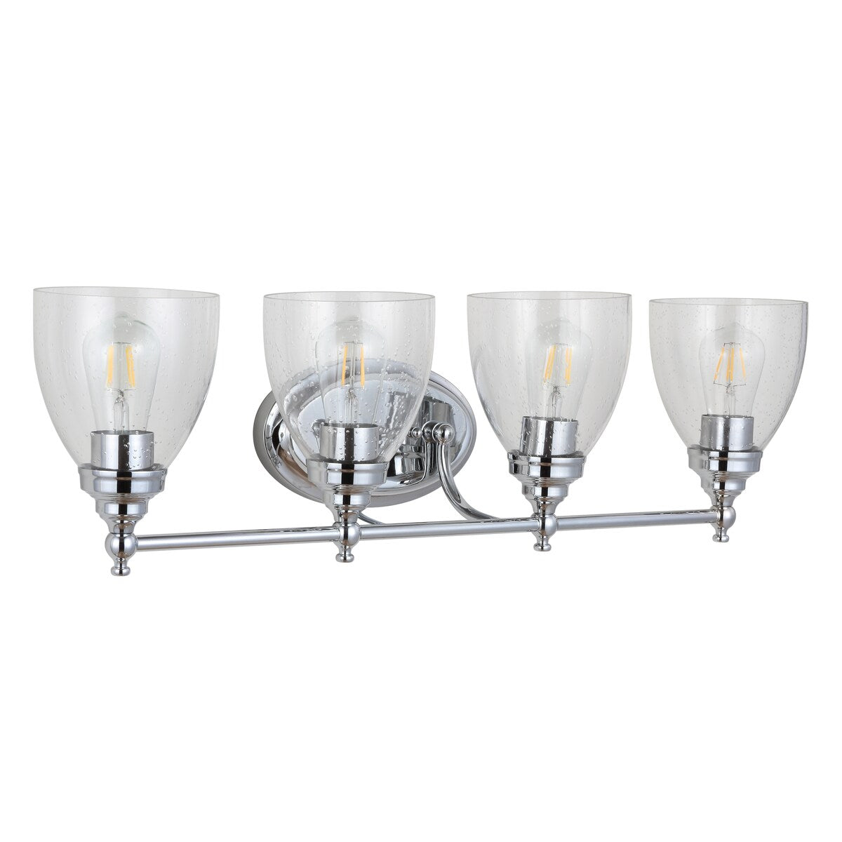 Magnolia 30" 4-Light Metal/Glass LED Vanity, Chrome by JONATHAN Y
