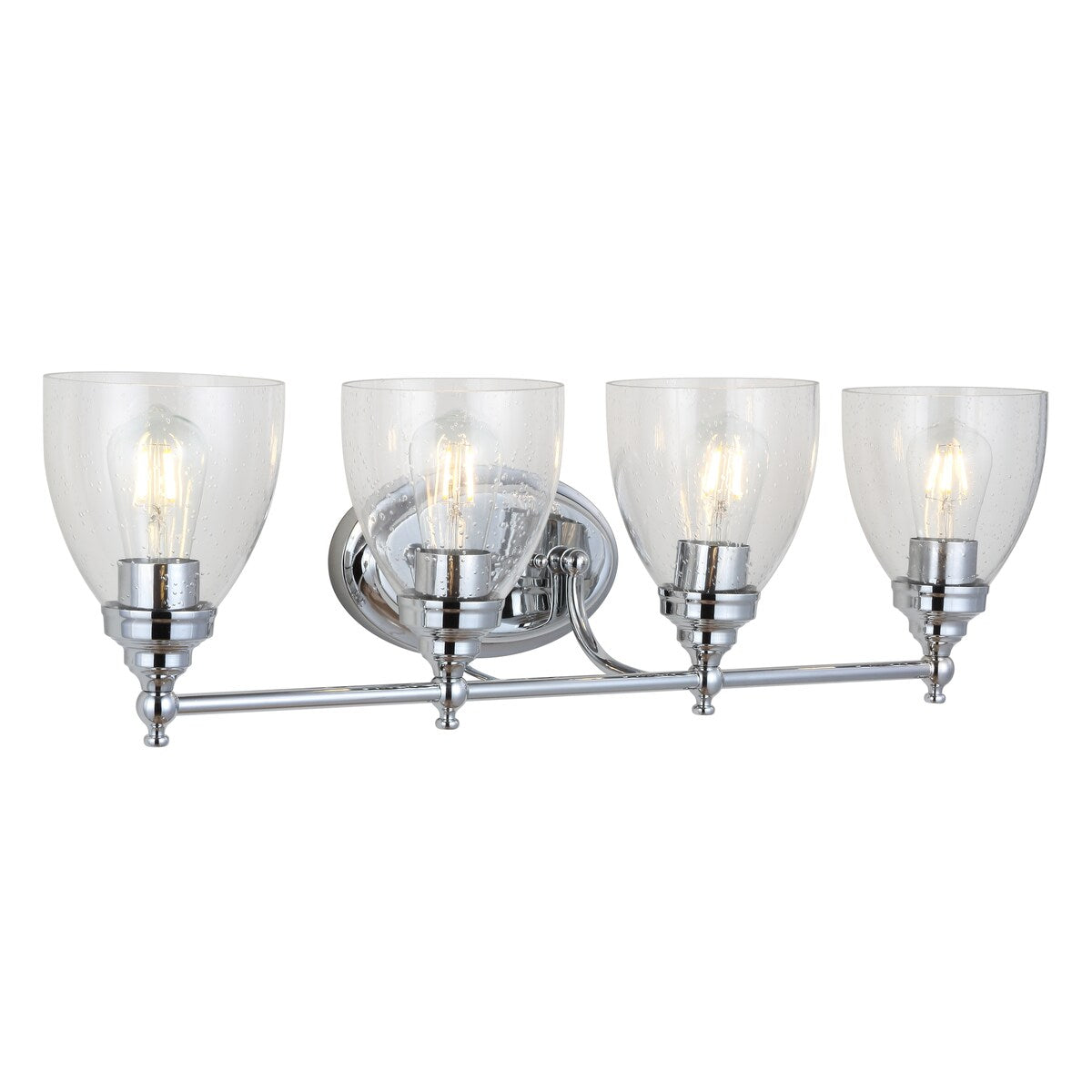 Magnolia 30" 4-Light Metal/Glass LED Vanity, Chrome by JONATHAN Y
