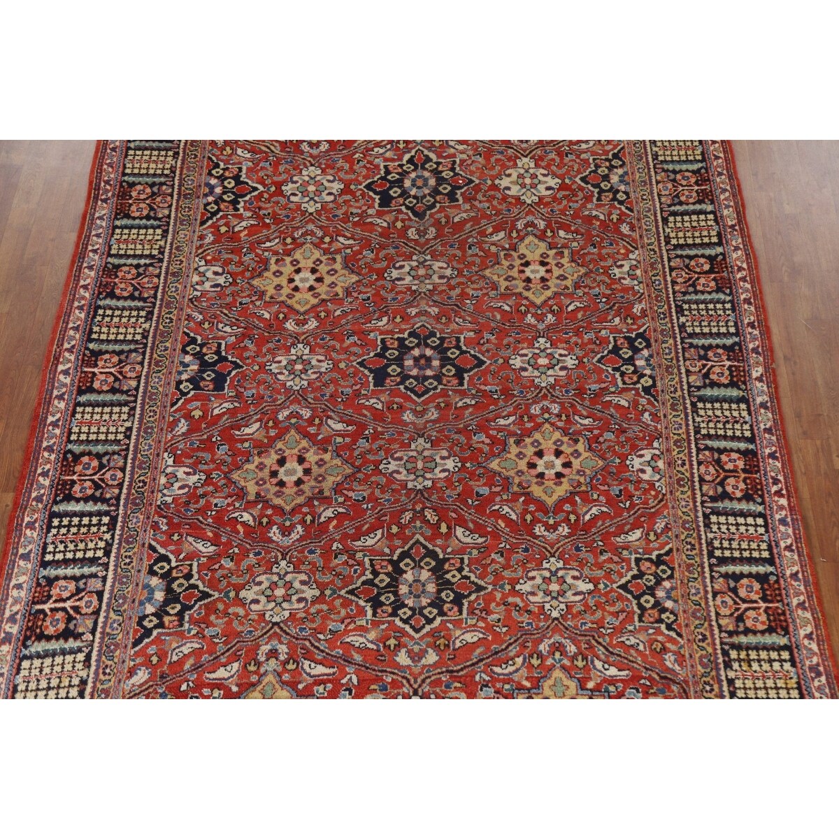 Mahal Persian Antique Rug Hand-Knotted Wool Carpet - 7'4"x 10'3"