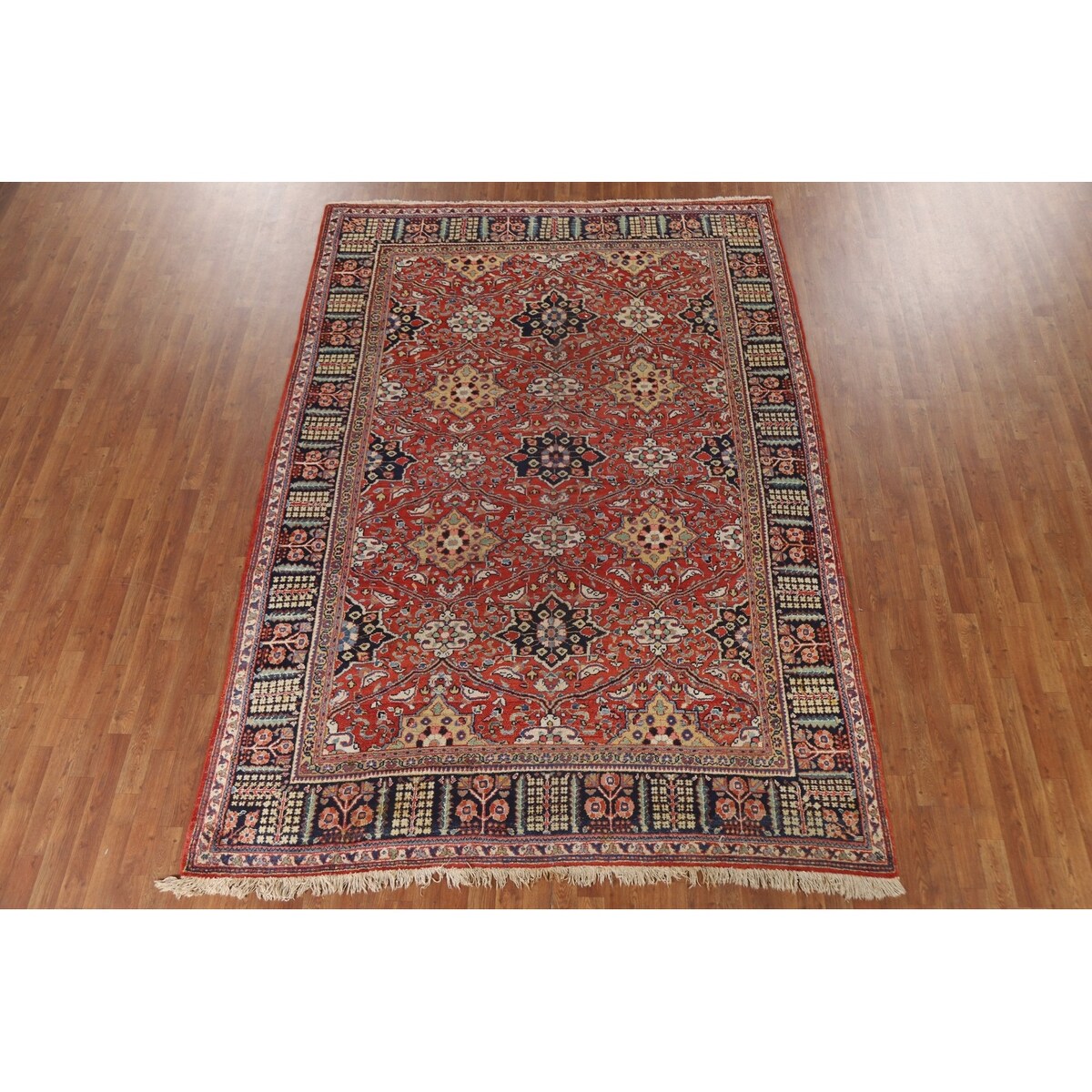 Mahal Persian Antique Rug Hand-Knotted Wool Carpet - 7'4"x 10'3"