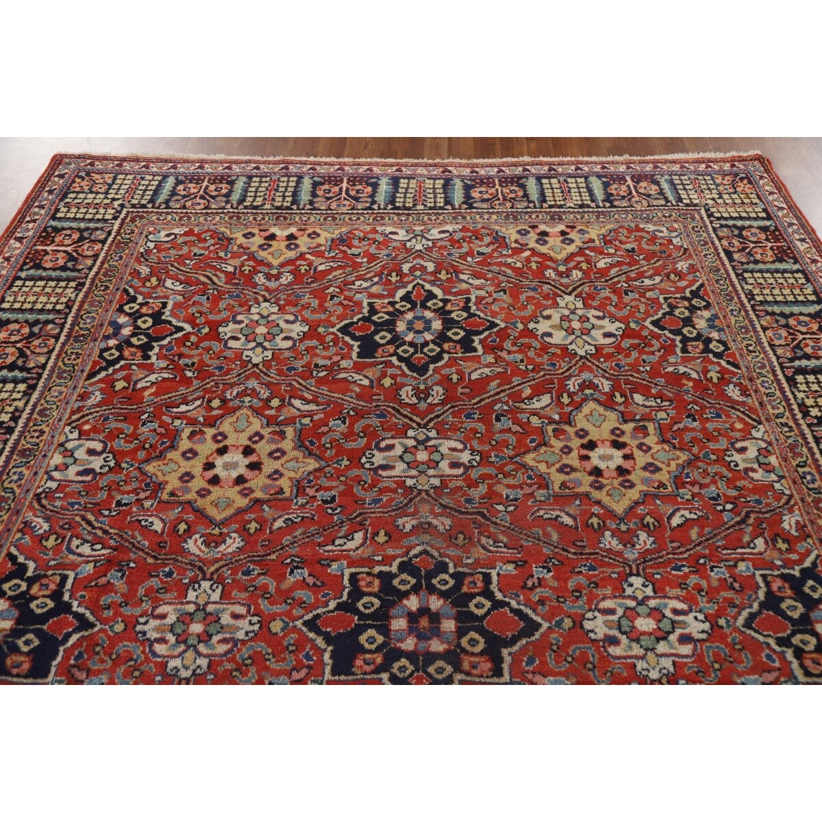 Mahal Persian Antique Rug Hand-Knotted Wool Carpet - 7'4"x 10'3"
