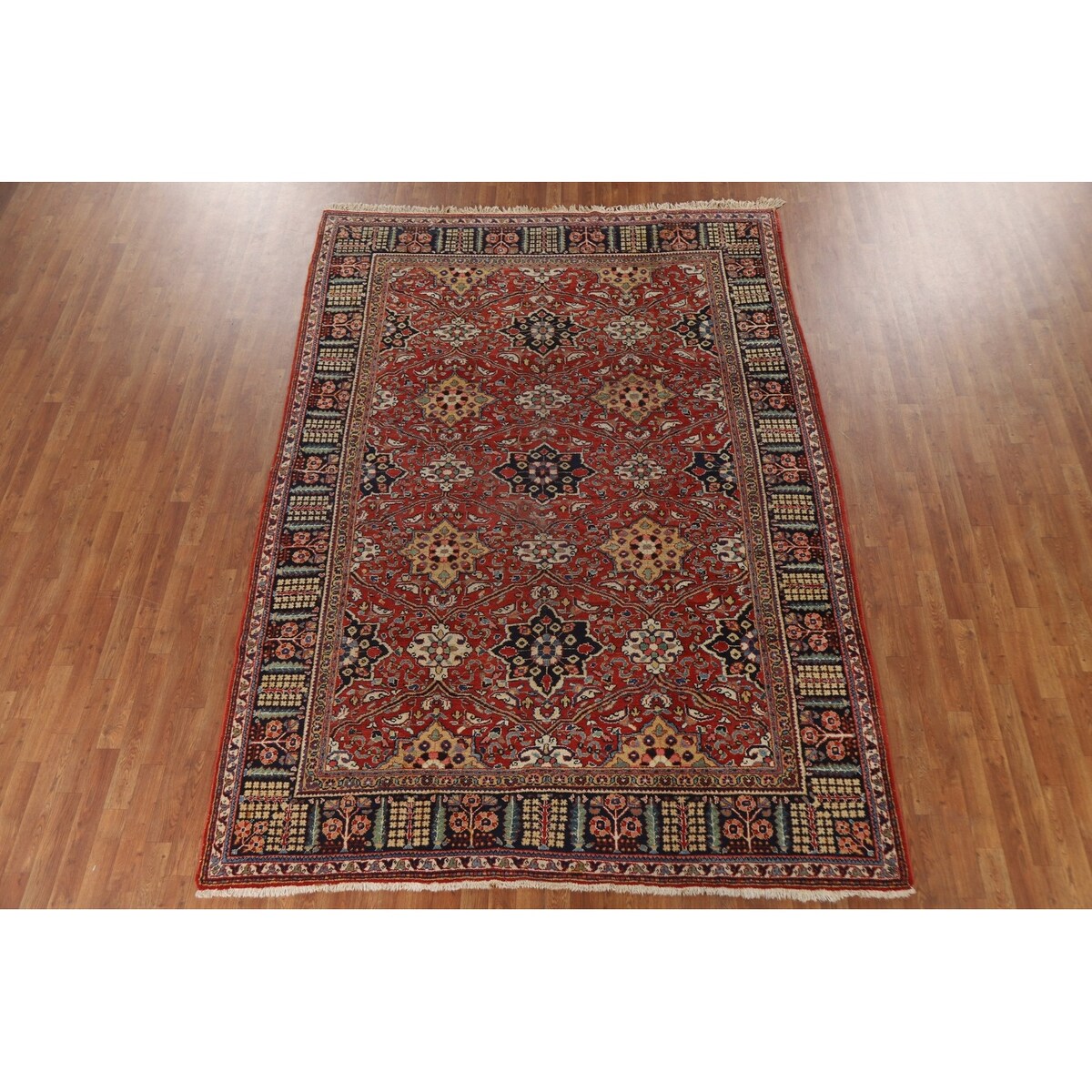 Mahal Persian Antique Rug Hand-Knotted Wool Carpet - 7'4"x 10'3"