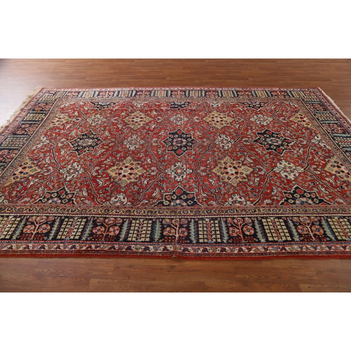 Mahal Persian Antique Rug Hand-Knotted Wool Carpet - 7'4"x 10'3"