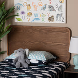 Mailene Mid-Century Walnut Brown Finished Wood Twin Size Headboard