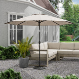 Maine 11-foot Steel Round Market Umbrella with Tilt and Crank by Furniture of America
