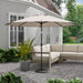 Maine 11-foot Steel Round Market Umbrella with Tilt and Crank by Furniture of America