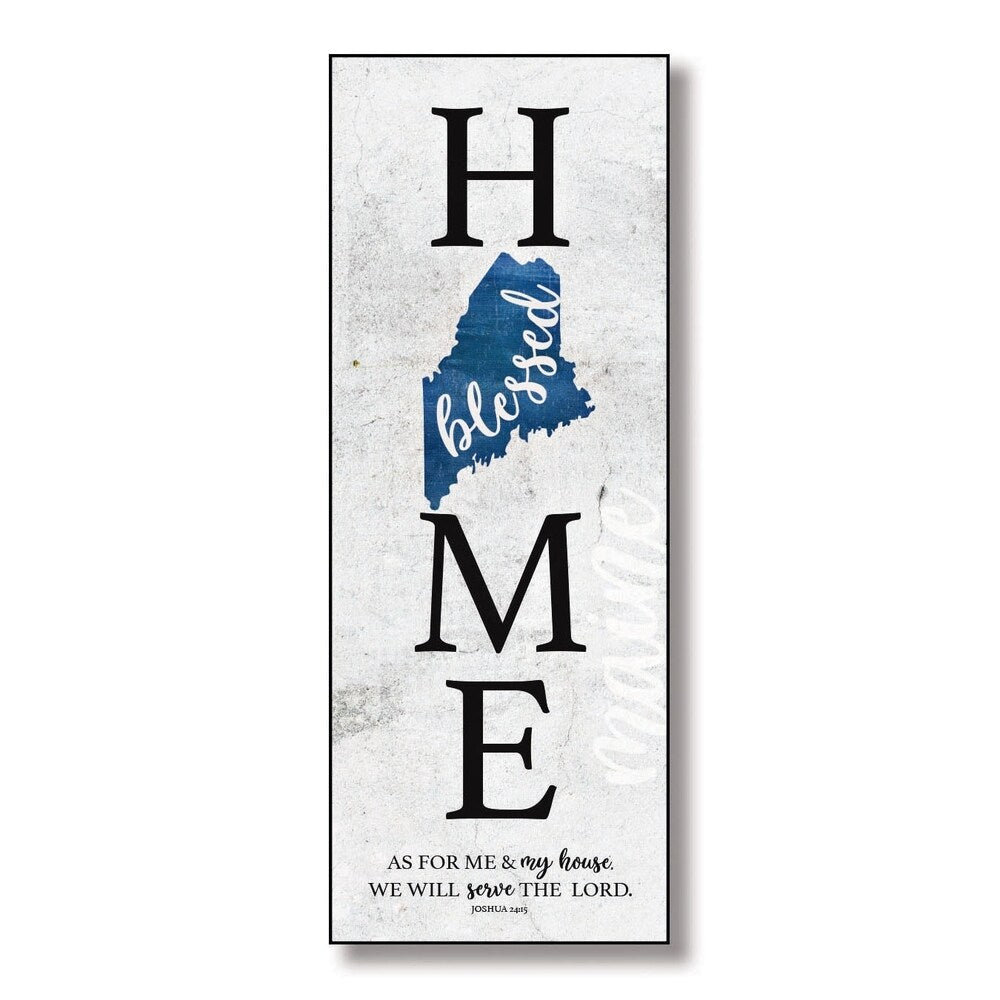 Maine Home-Blessed Wood Wall Plaque with Hanger 6 inches x 15 3/4 inches