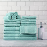 Mainstays Basic (18) Piece Bath Towel Set - Solid Aqua