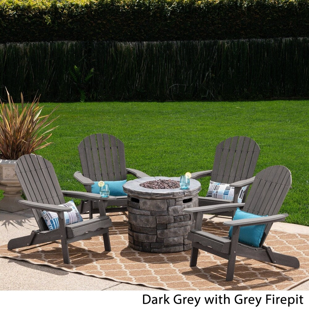 Maison Outdoor 5 Piece Adirondack Chair Set by Christopher Knight Home