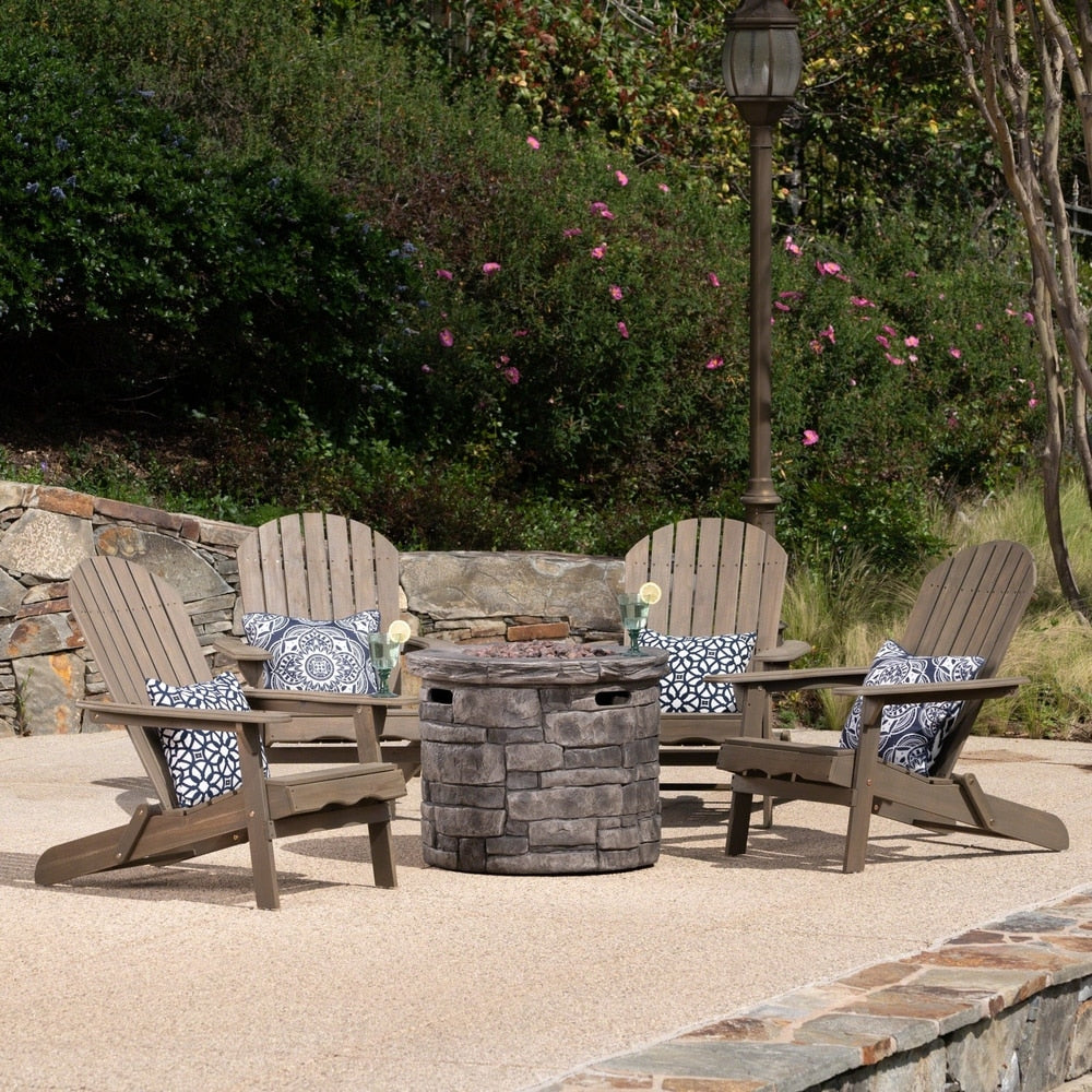 Maison Outdoor 5 Piece Adirondack Chair Set by Christopher Knight Home