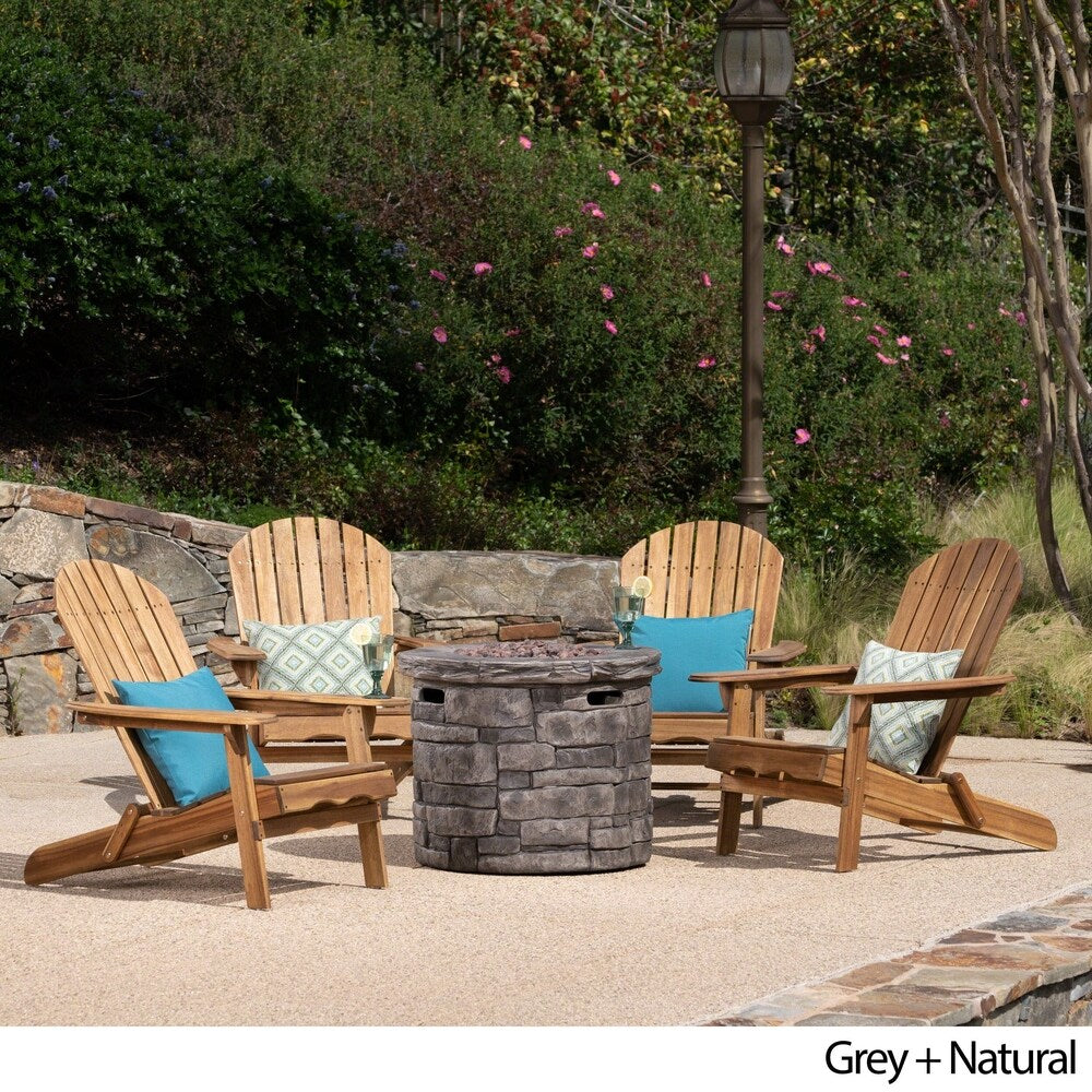 Maison Outdoor 5 Piece Adirondack Chair Set by Christopher Knight Home