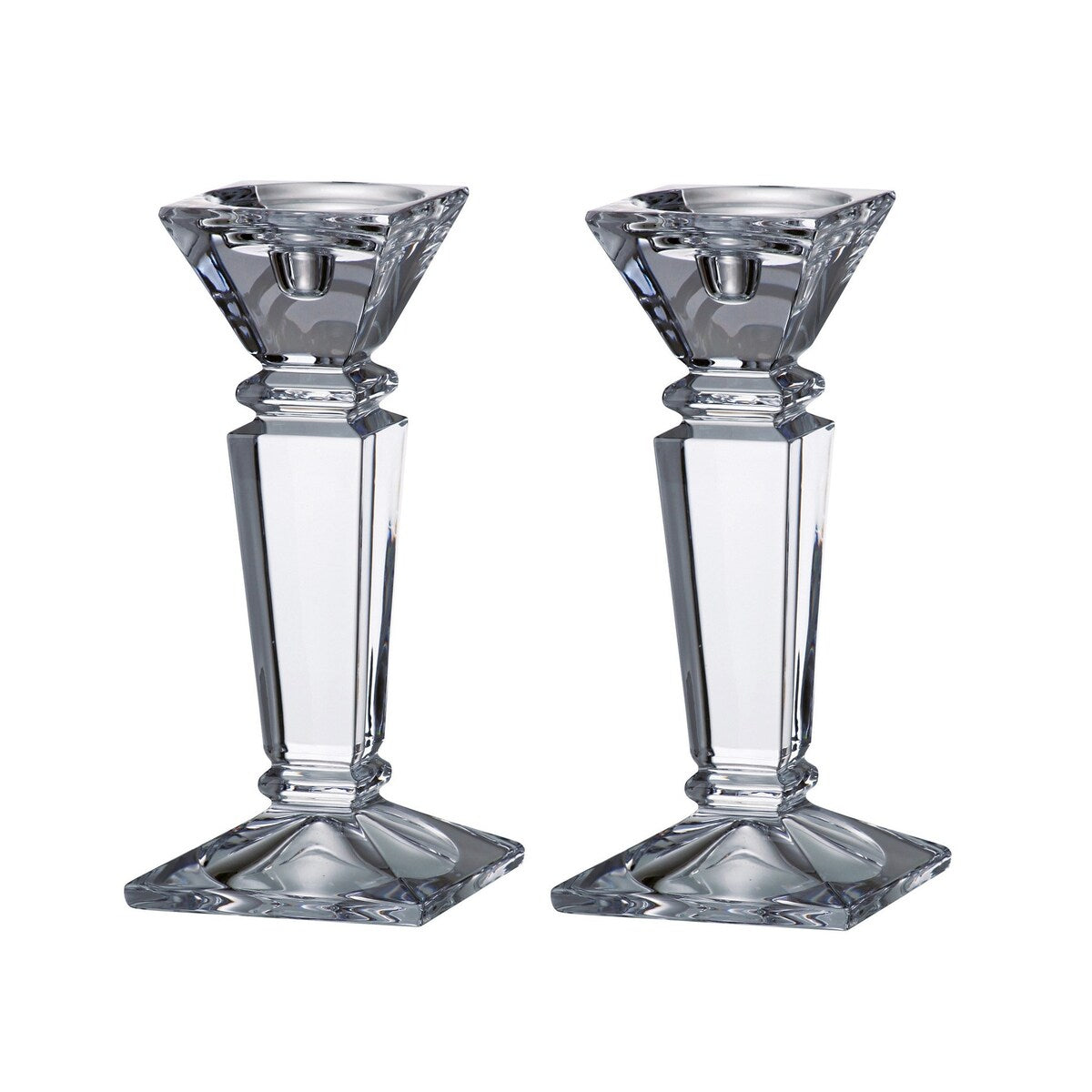 Majestic Gifts Inc European Glass Candlesticks -10" Height - Set/2 - 10"