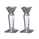 Majestic Gifts Inc European Glass Candlesticks -10" Height - Set/2 - 10"