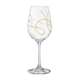 Majestic Gifts Inc. European Wine Glasses-Gold String Design S/4-16oz