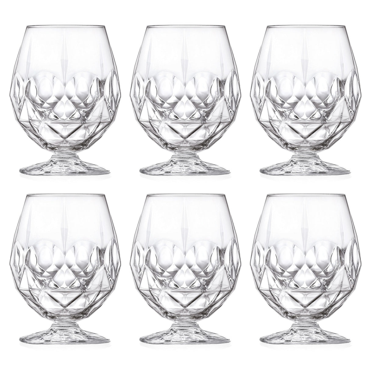 Majestic Gifts Inc. Glass Stemmed Sherry/ Brandy Goblets-18oz-Set/6 - 5"