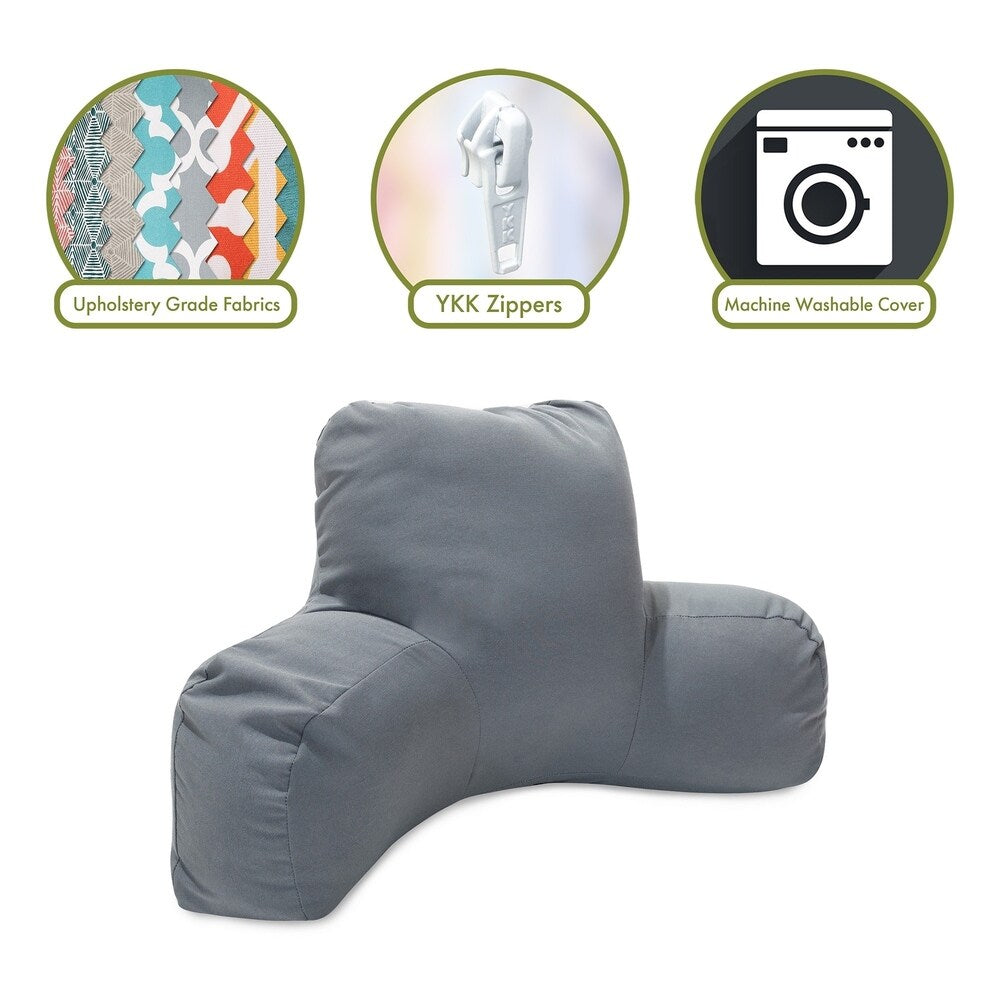 Majestic Home Goods Solid Reading Bed Pillow 33 X 6 X 18