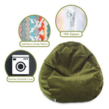 Majestic Home Goods Villa Velvet Collection Bean Bag Chair Small/Large