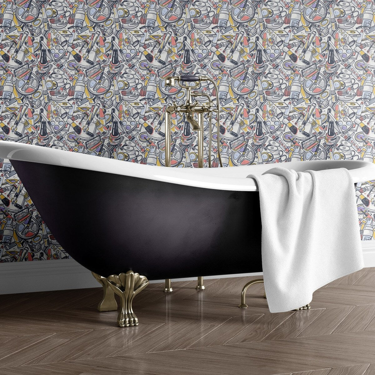Make Up Removable Wallpaper, Cool Colorful Wall Cling, Artistic Peel a