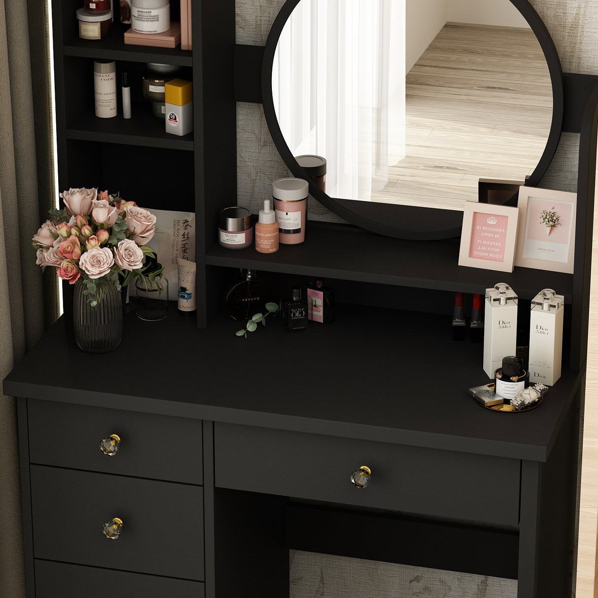Make Up Vanity Set Dressing Table(Black/White)