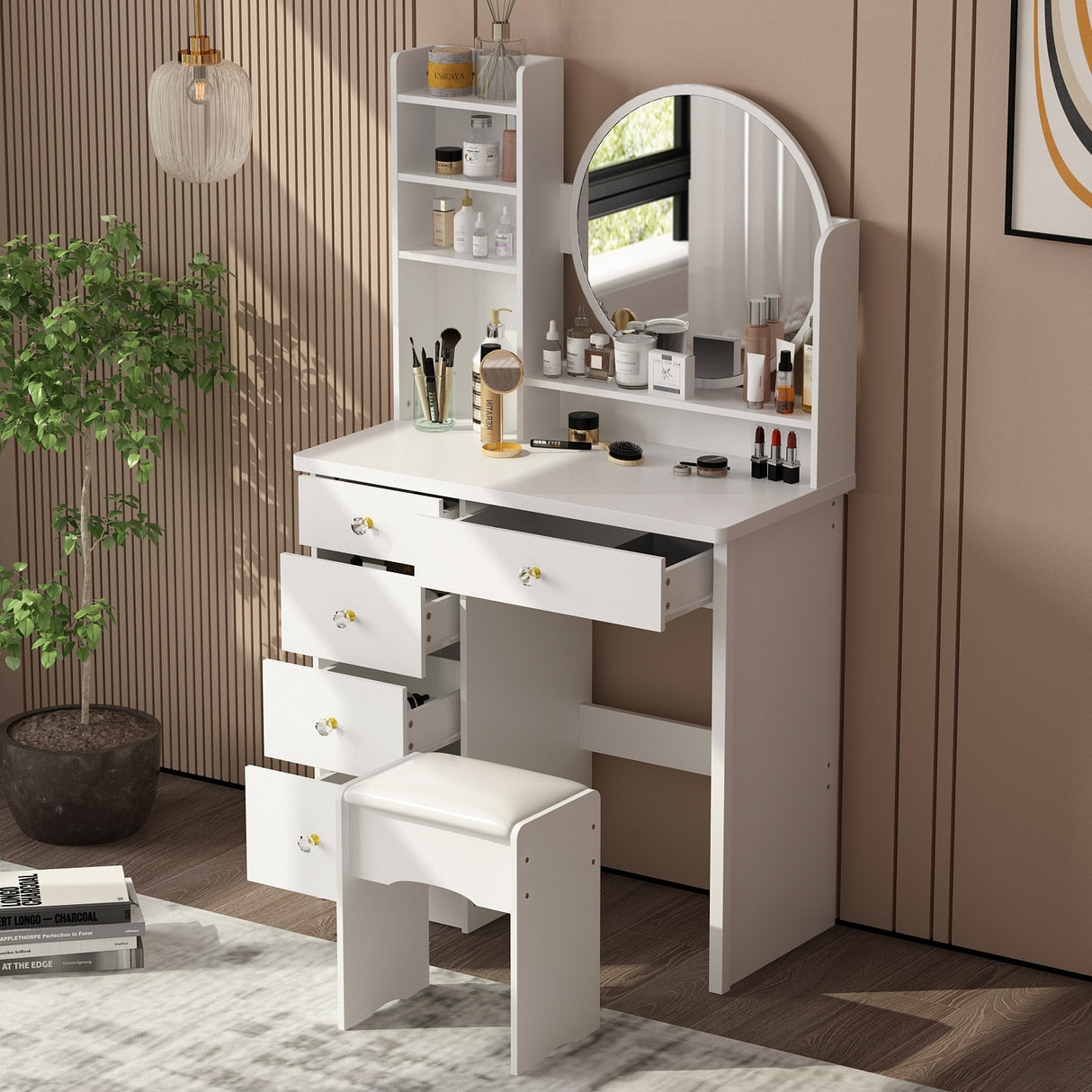 Make Up Vanity Set Dressing Table(Black/White)