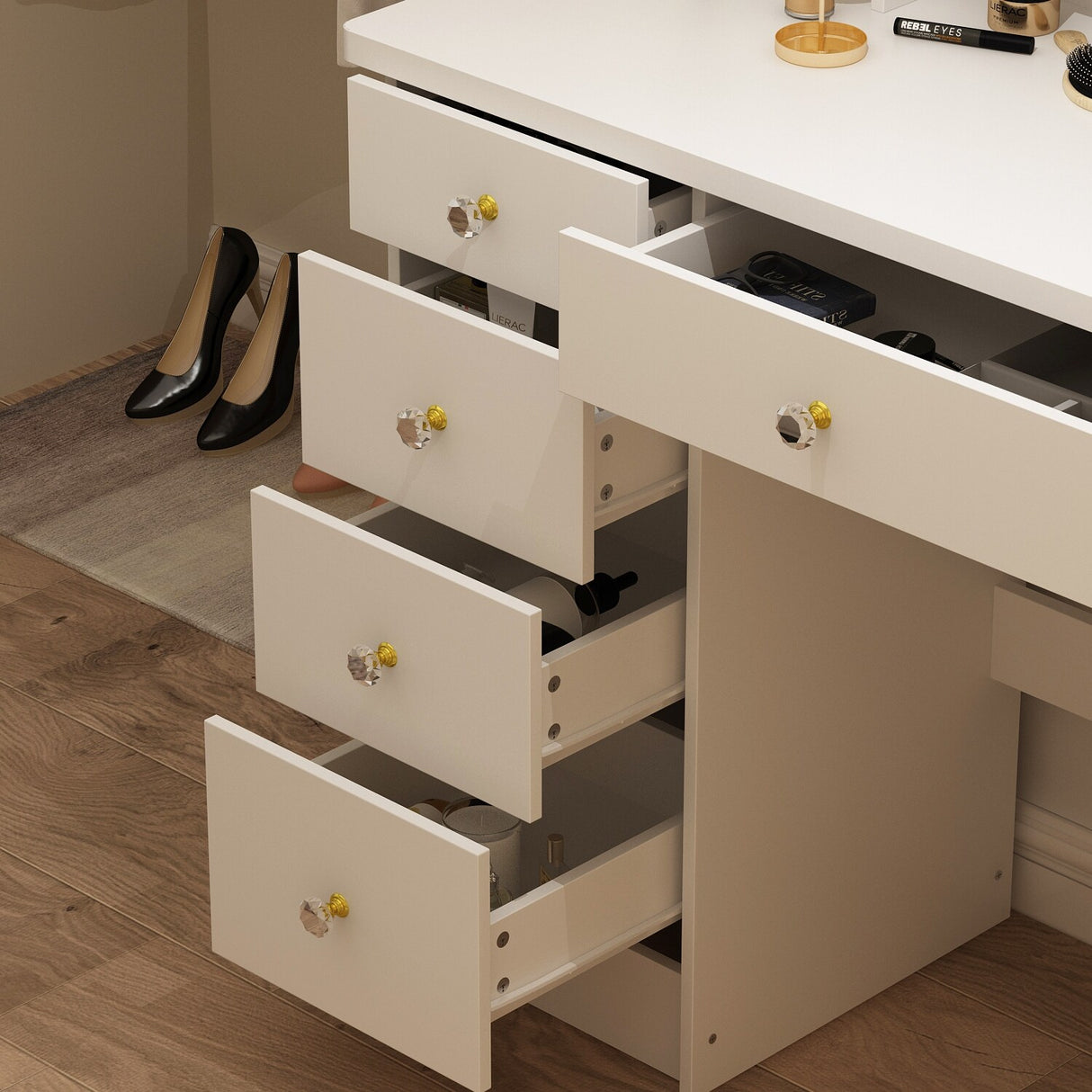 Make Up Vanity Set Dressing Table(Black/White)