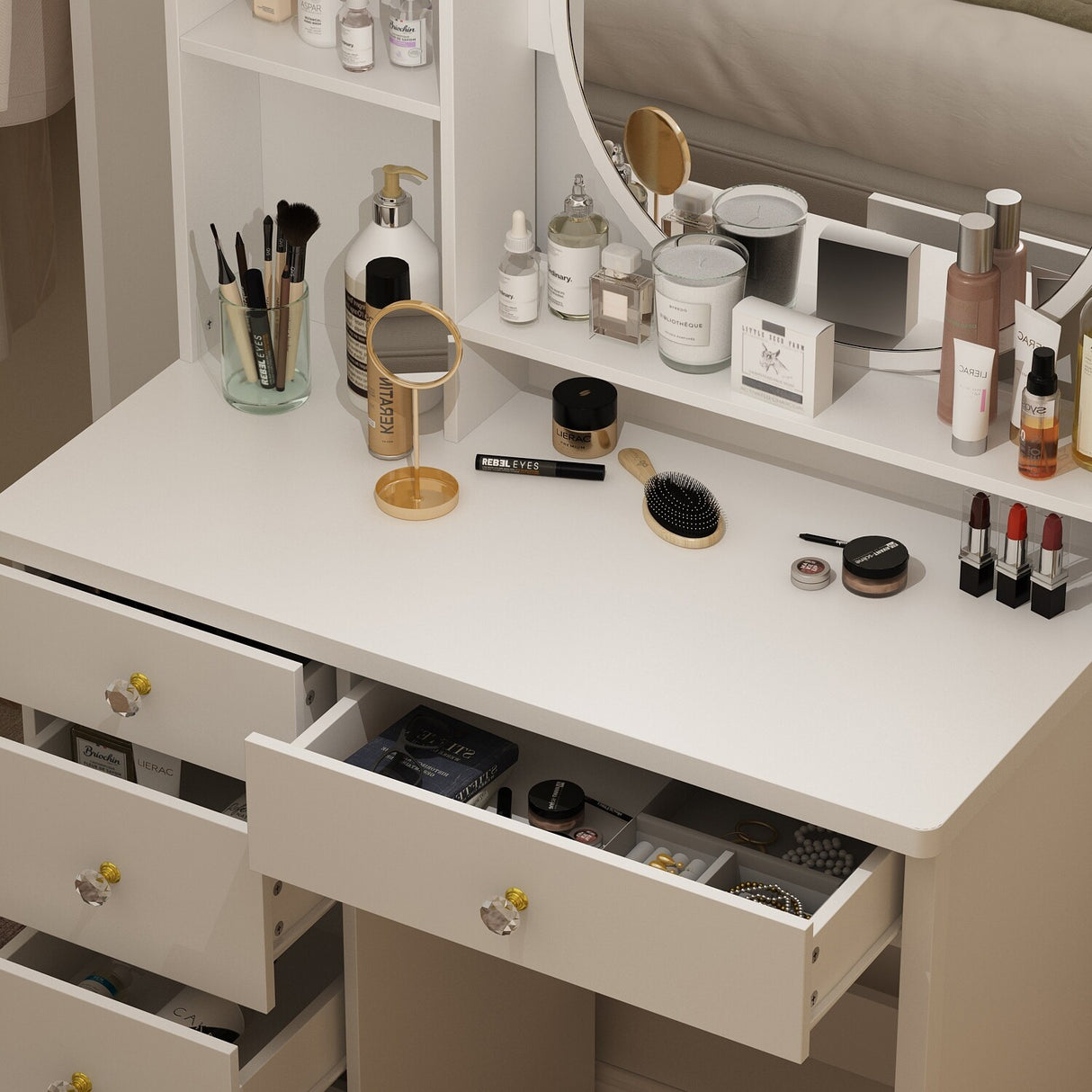 Make Up Vanity Set Dressing Table(Black/White)