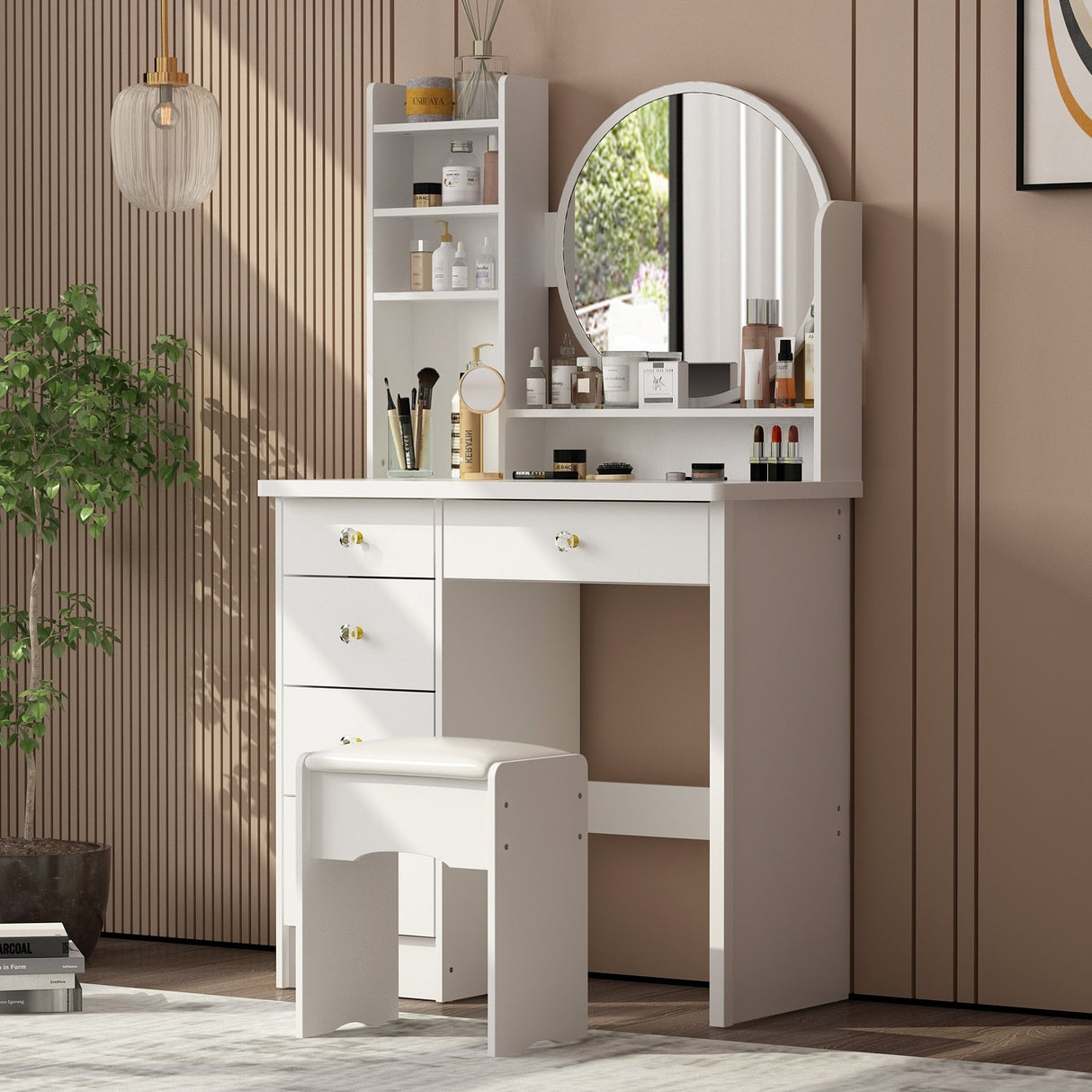 Make Up Vanity Set Dressing Table(Black/White)