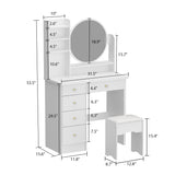 Make Up Vanity Set Dressing Table(Black/White)