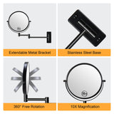 Makeup Mirror 10x Magnification Double-Sided Swivel Mirror Wall Mount