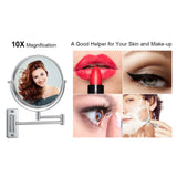 Makeup Mirror 10x Magnification, Double-Sided Swivel Mirror Wall Mount