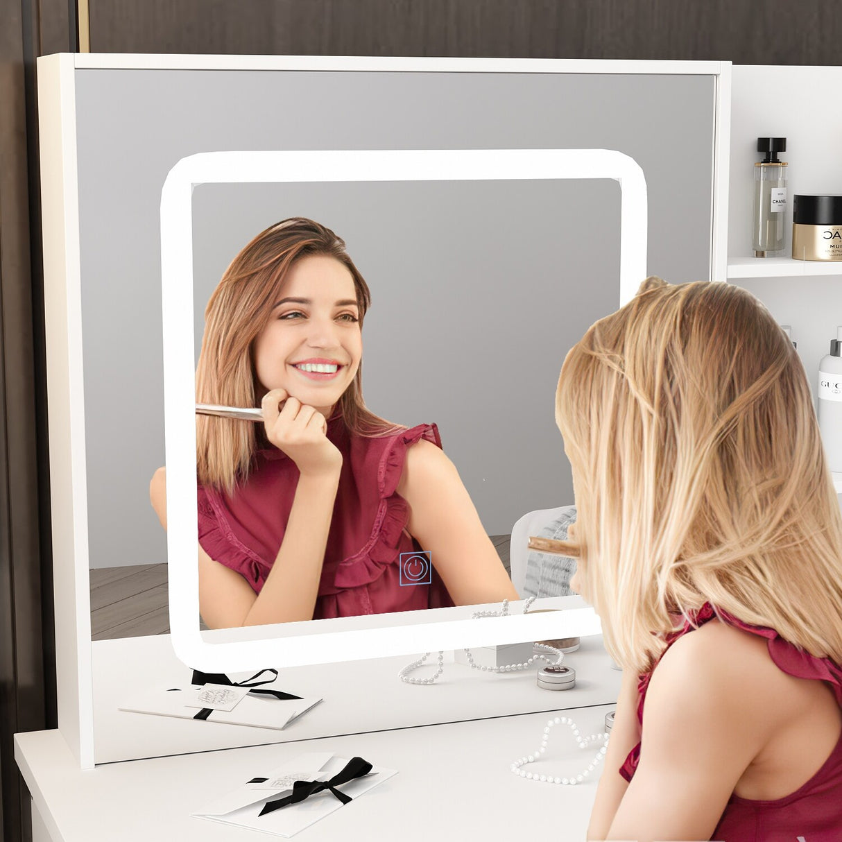Makeup Vanity Set with 3 model Light & Stool