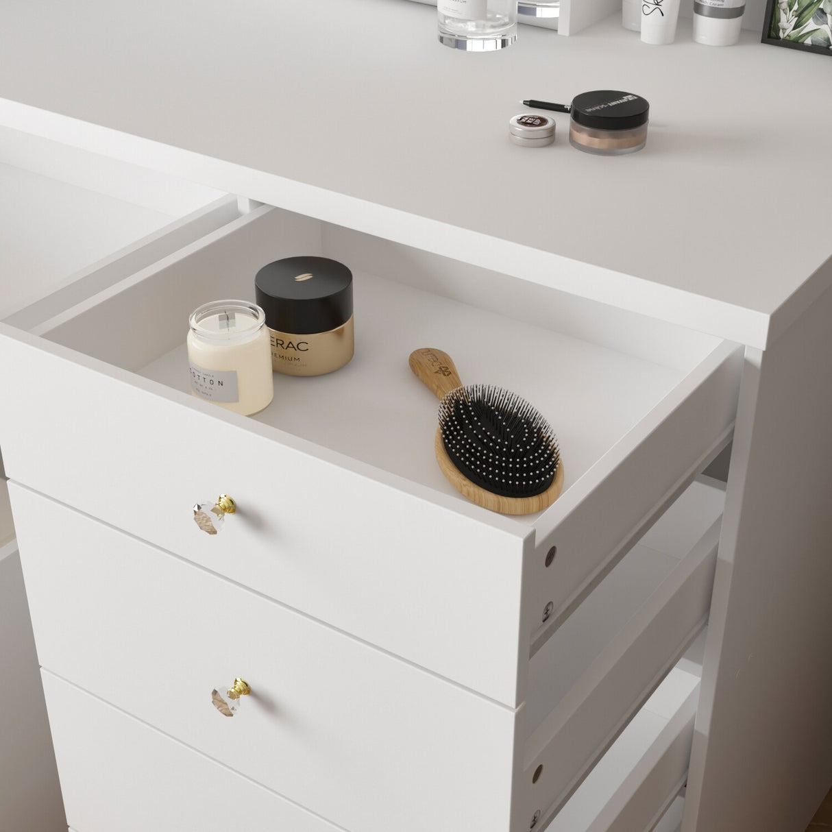 Makeup Vanity Set with 3 model Light & Stool