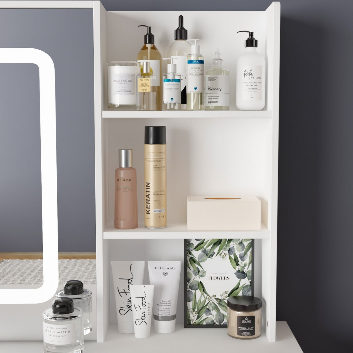 Makeup Vanity Set with 3 model Light & Stool