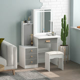 Makeup Vanity Set with Mirror and lights and stool