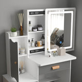 Makeup Vanity Set with Mirror and lights and stool