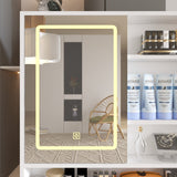 Makeup Vanity with Lights in 3 Colors and Openable Mirror