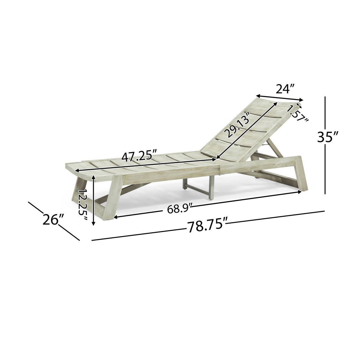Maki Acacia Wood Chaise Lounge Set by Christopher Knight Home