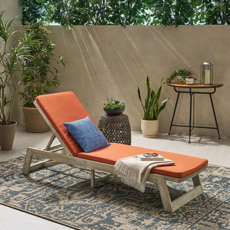 Maki Acacia Wood Chaise Lounge Set by Christopher Knight Home
