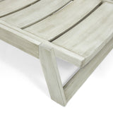 Maki Outdoor Acacia Wood Chaise Lounge (Set of 4) by Christopher Knight Home