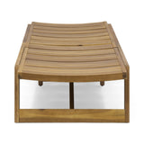 Maki Outdoor Acacia Wood Chaise Lounge (Set of 4) by Christopher Knight Home