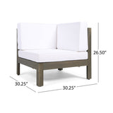 Malawi Outdoor 10-Piece U-Shaped Acacia Wood Sectional Sofa Set with Fire Pit by Christopher Knight Home